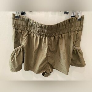 Free People Movement Shorts Womens Large Olive Green Get Your Flirt On Lined